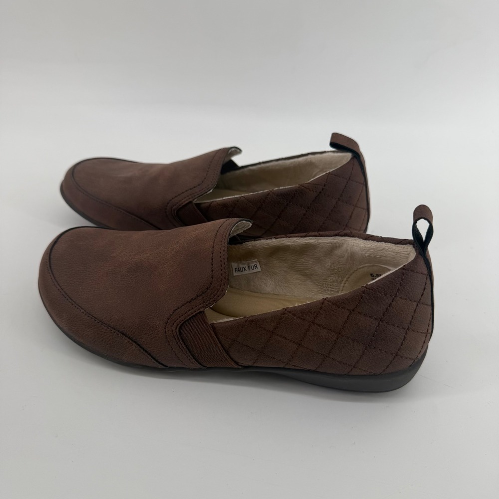 JSport Lisa Brown Slip On Memory Foam Faux Fur Lined Shoes Womens 6.5 S5LSA34 - Picture 2 of 8